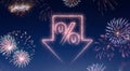 Night sky with fireworks shaped as a discount.series
