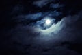 Night sky with full moon for background, concept of horror, Halloween Royalty Free Stock Photo