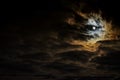 Night sky with full moon and beautiful clouds Royalty Free Stock Photo