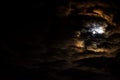 Night sky with full moon and beautiful clouds Royalty Free Stock Photo