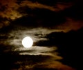 Night Sky with full moon and clouds Royalty Free Stock Photo