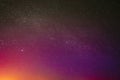 Night Sky Glowing Stars Background Backdrop. Colorful Sky Gradient. Sunset Sunrise Dawn Lights And Colourful Night