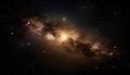 Night sky glows with the Milky Way, a galaxy of stars generated by AI