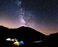 Night Sky in a High Camp Royalty Free Stock Photo