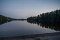 Night Sky by lake Ragnerudssjoen in Dalsland Sweden beautiful nature forest pinetree Royalty Free Stock Photo