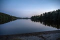 Night Sky by lake Ragnerudssjoen in Dalsland Sweden beautiful nature forest pinetree Royalty Free Stock Photo