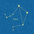 Night Sky with Libra Constellation Illustration Royalty Free Stock Photo