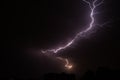 Night sky with lightening strike