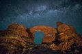 Night sky, Milkyway Galaxy, Turret Arch Royalty Free Stock Photo