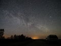 Night sky stars and milky way observing, Lyra constellation Royalty Free Stock Photo