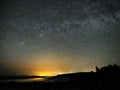 Night sky stars and milky way observing, Perseus constellation Royalty Free Stock Photo