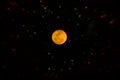 Night sky and orange full moon Royalty Free Stock Photo