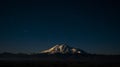 Night sky over Mount Elbrus - highest mount in Europe Royalty Free Stock Photo
