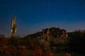 Night Sky Over Superstition Mountains Royalty Free Stock Photo