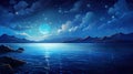 Night Sky Painting Reflecting in Lake Royalty Free Stock Photo