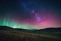 Night sky photography capturing meteor showers or auroras