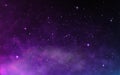 Night sky. Realistic starry cosmos texture. Magic glowing galaxy with bright stars. Shining space background with Royalty Free Stock Photo
