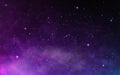 Night sky. Realistic starry cosmos texture. Magic glowing galaxy with bright stars. Shining space background with