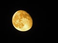 Red moon natural color on black sky Royalty Free Stock Photo