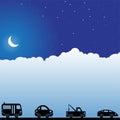 Night Sky Scene - Autos Royalty Free Stock Photo
