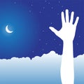 Night Sky Scene - Hand Royalty Free Stock Photo