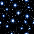 Night sky seamless pattern with glowing stars. Royalty Free Stock Photo