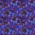 Night sky seamless pattern. Original bright colors watercolor background.