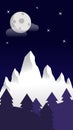 Night sky snow mountain wallpaper Royalty Free Stock Photo