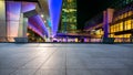 Night sky square road and city building scenery in Shanghai