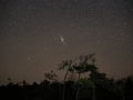 Night sky stars and  Andromeda M31 galaxy observing Royalty Free Stock Photo