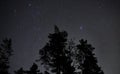 Night sky stars Auriga constellation and Pleiades