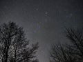 Night sky stars Auriga and Taurus constellations observing Royalty Free Stock Photo