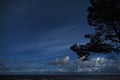 Night sky stars Big dipper constellation over clouds