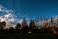 night sky with stars and clouds in long exposure shot