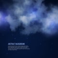 Night sky with stars and clouds vector abstract background Royalty Free Stock Photo