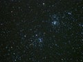 Star field with Double cluster stars in perseus constellation night sky