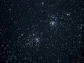 Universe night sky stars double cluster in perseus constellation Royalty Free Stock Photo