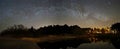 Night sky stars and  milky way panoram Royalty Free Stock Photo