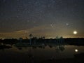 Night sky stars orion pleiades and venus observing Royalty Free Stock Photo