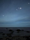 Night sky stars Cygnus and Lyra constellation clouds nightscape Royalty Free Stock Photo