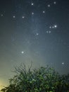Night sky stars Cygnus and Lyra constellation clouds nightscape Royalty Free Stock Photo