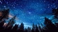 Night sky with stars and milky way over forest