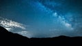 Night sky stars with milky way over mountains Royalty Free Stock Photo