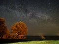 Night sky stars and milky way panoram