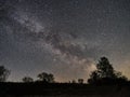 Night sky stars and milky way star observing over tree Royalty Free Stock Photo