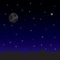 Night Sky with Stars and Moon