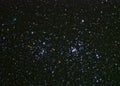Night sky stars observing doble cluster comet C/2017 T2 Royalty Free Stock Photo