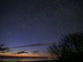 Night sky stars observing Perseus constellation over sea Royalty Free Stock Photo