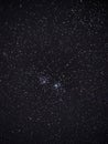 Night sky stars, Perseus constellation double cluster Royalty Free Stock Photo