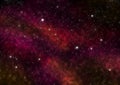 Night Sky with Stars and Red Nebula. Space Background. Large image. Royalty Free Stock Photo